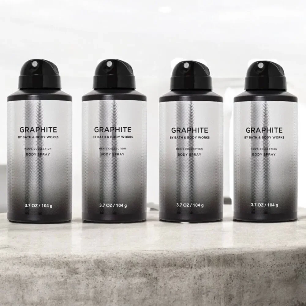 Bath & Body Works Set of 4 Graphite Men’s Collection Bergamot Woods Body Spray